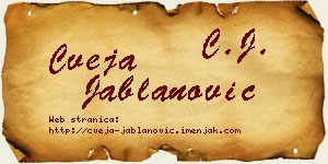Cveja Jablanović vizit kartica
